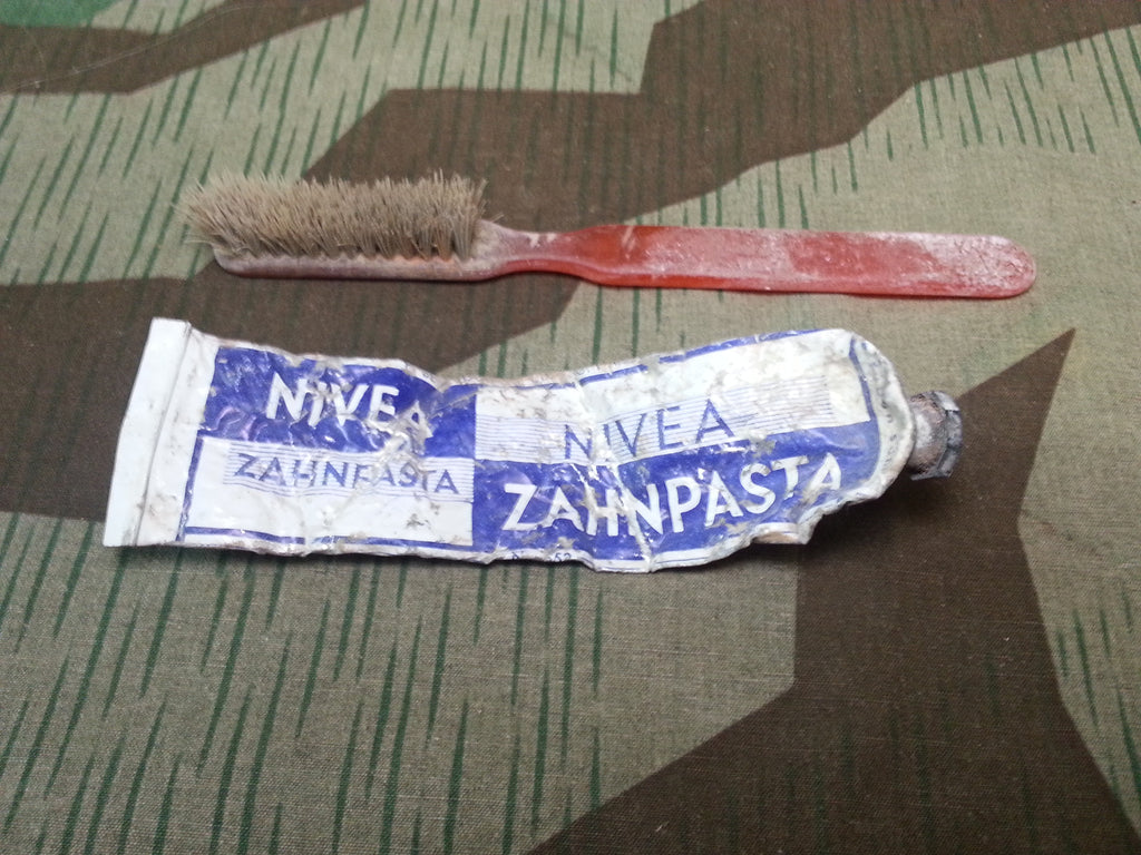 Original WWII German Nivea Toothpaste Tube w/ Toothbrush Ground Dug
