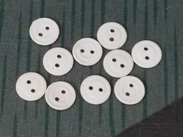 Original WWII German Pressed Paper Buttons 12 mm (Set of 10)