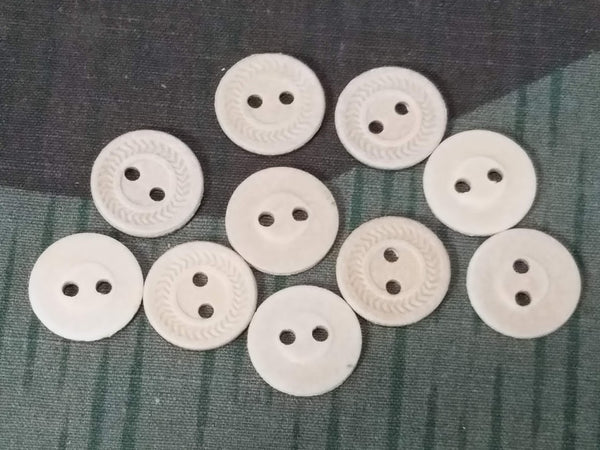 Original WWII German Pressed Paper Buttons 14 mm (Set of 10)