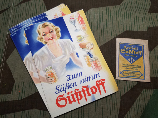 Original WWII German Saccharin Artificial Sweetener Packet and Booklet