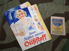 Original WWII German Saccharin Artificial Sweetener Packet and Booklet