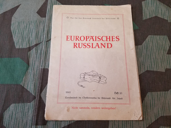 Original WWII German Tornisterschrift Map for Russia 1941