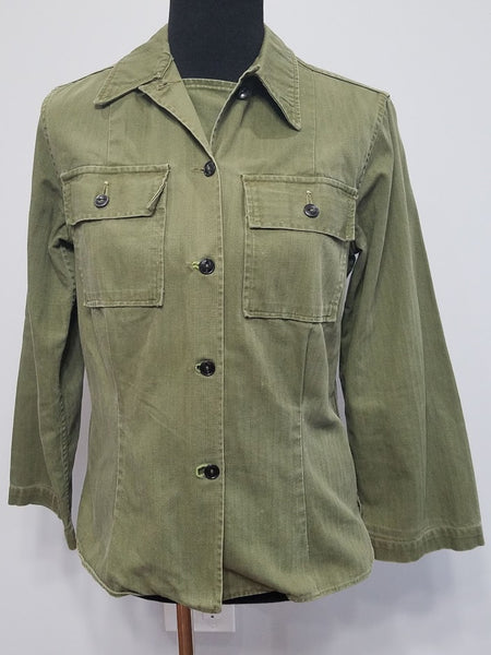 Original WWII Women's HBT Uniform Shirt (Size M) WAC, Nurse, ANC