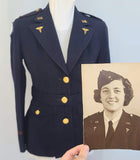 Original WWII Women's Blue Army Nurse ANC Uniform Jacket and Photo