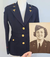 Original WWII Women's Blue Army Nurse ANC Uniform Jacket and Photo