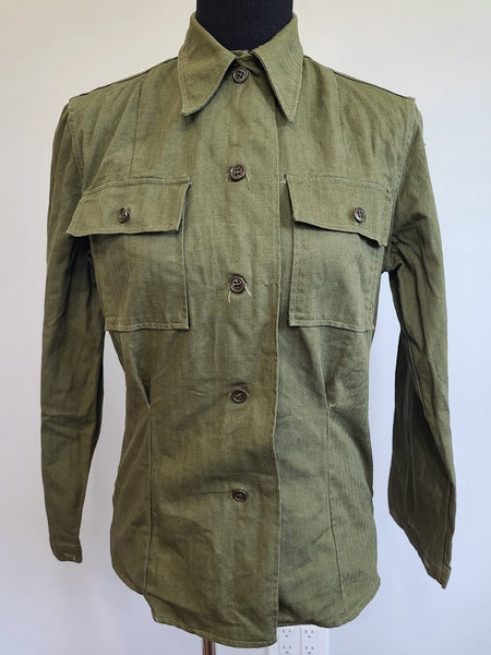 Original WWII Women's HBT Uniform Shirt (Size M) WAC, Nurse, ANC