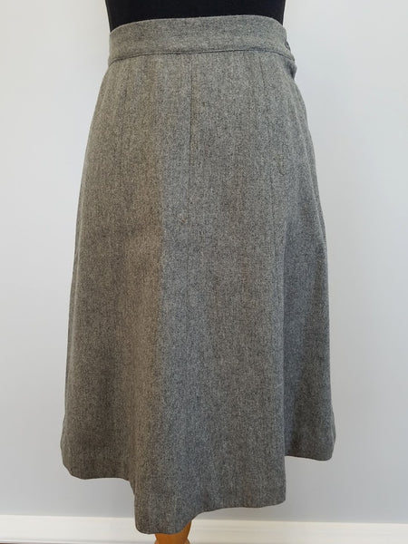 Gray Wool Skirt Suit <br> (B-37" W-26" H-39")