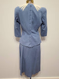 Cornflower Blue Skirt Suit New York Creation Label <br> (B-37" W-27" H-35.5")