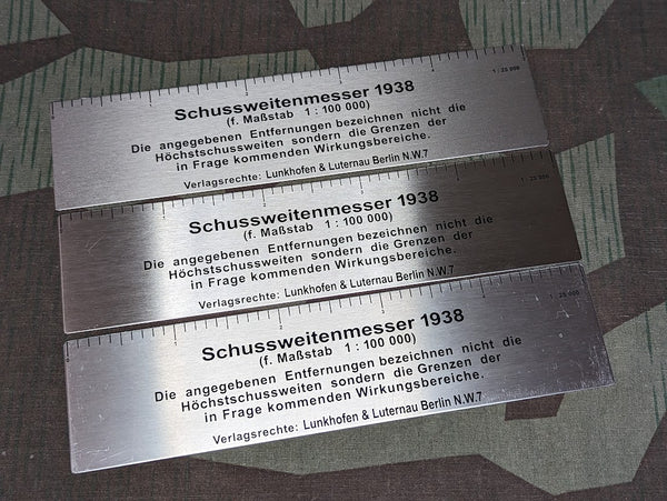 German Map Case Ruler Schussweitenmesser 1938