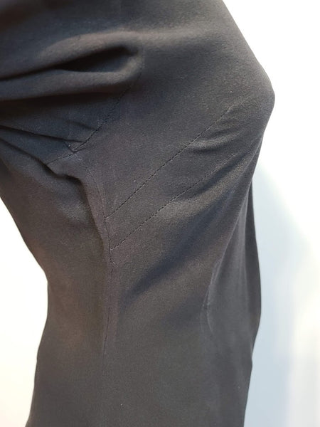 Black Rayon Beaded Skirt Suit Asymmetrical <br> (B-35" W-26" H-35")