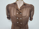 Brown Polka Dot Dress <br> (B-38" W-27" H-33")