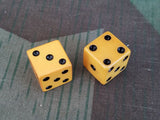 Pair of Vintage Butterscotch Bakelite Dice