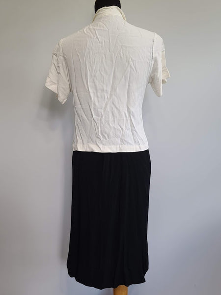 White Blouse and Black Skirt Outfit <br> (B-36" W-28" H-36")
