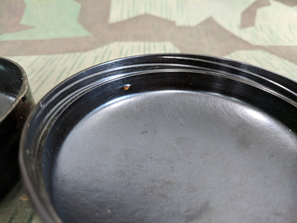 Brown / Red Bakelite Round Container