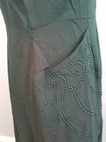 Green Rayon Bead Dress with Fading (B-45" W-34" H-43")