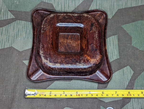 "Coconut" Bakelite/Wood Ashtray with Inlay