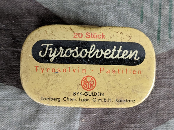Pre-WWII 1930s German Tyrosolvetten Oral Analgesic Tin