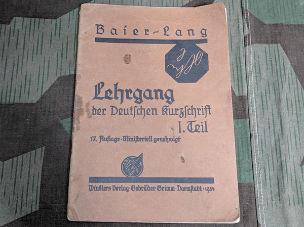 Pre-WWII German Lehrgang der Deutschen Kurzschrift Shorthand Book 1934