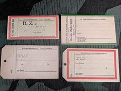 Pre-WWII German Reichsbahn Train Luggage Tags (Set of 4) Dresden