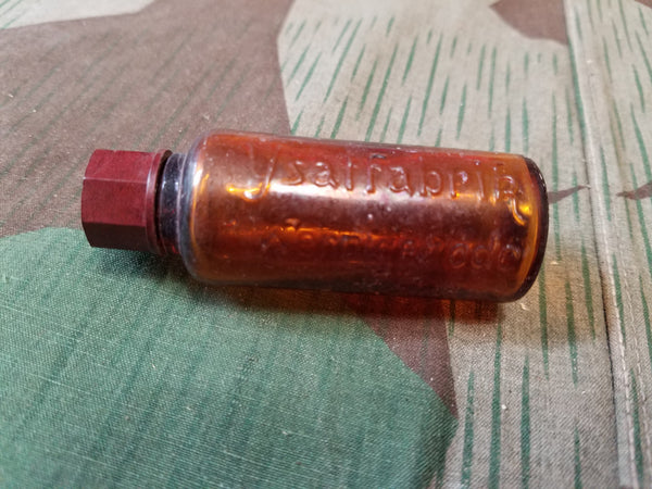 Pre-WWII German Ysatfabrik Wernigerade Small Glass Bottle Bakelite Lid