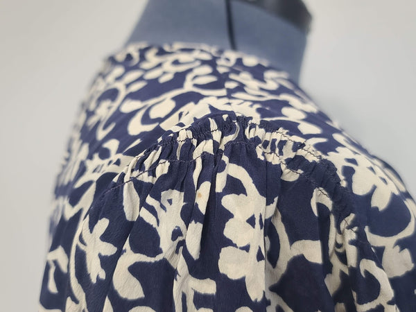 Blue and White Animal Novelty Print Dress <br> (B-47" W-37" H-44")