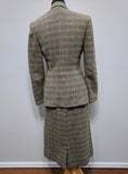 Green Plaid Wool Skirt Suit <br> (B-37" W- 29" H-38")