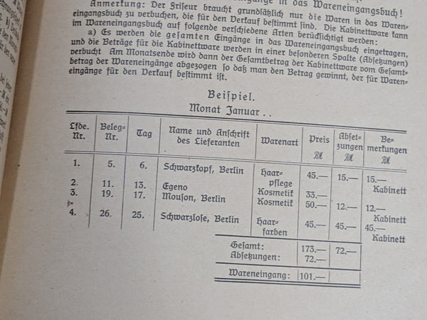 1941 Accounting for Barbers and Hair Stylists Book