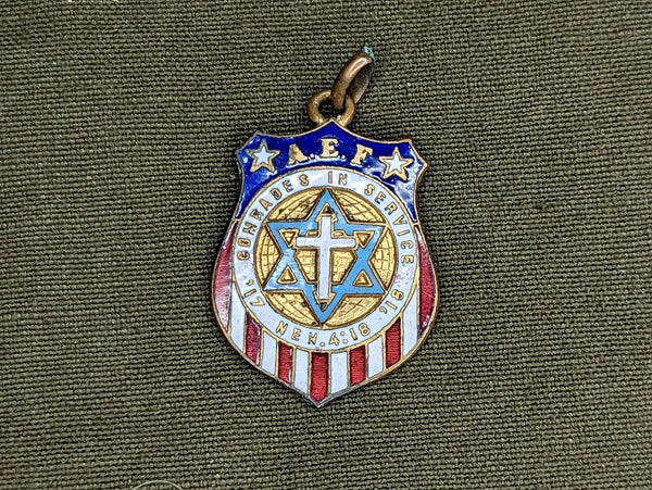 AEF Comrades in Service WWI Veterans Association Charm (folded into the American Legion)