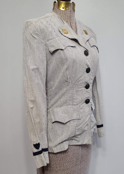 SPARS Coast Guard Officer's Seersucker Jacket <br> (B-35" W-26.5")