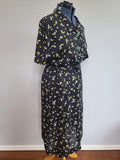 Plus Size Flower Print Dress <br> (B-53" W-46" H-54")