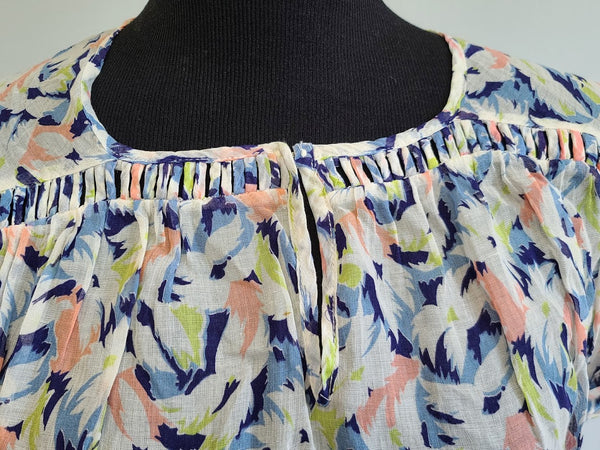 See-thru Flower Print Dress with Belt <br> (B-41" W-35" H-40")