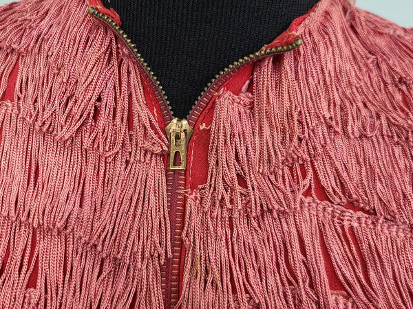 Red Fringe Short Sleeve Jacket <br> (B-34.5" W-30")