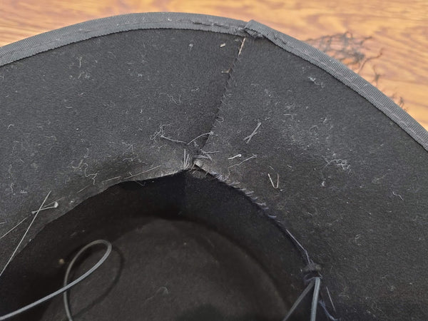 Black Wool Felt Tilt Hat with Netting