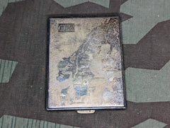 Original Silver Scandinavian Map Cigarette Case