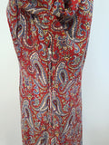 Red Paisley Dress with Beading <br> (B-41" W-34" H-41")