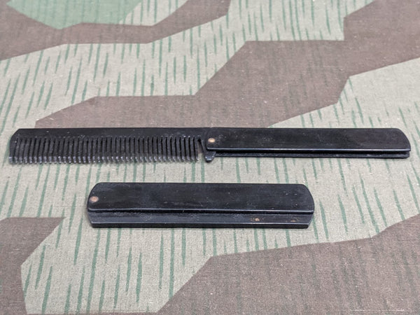 German Folding Pocket Combs Black Celluloid
