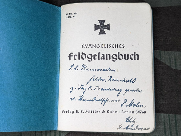 Original Blue Cover Feldgesangbuch Evangelical Song Book