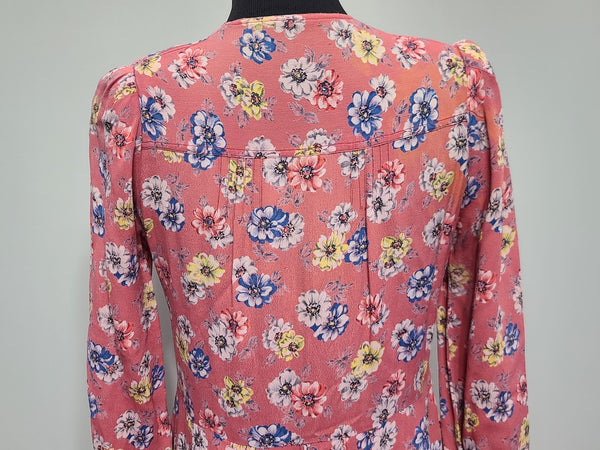 Pink Flower Long Sleeve Dress <br> (B-38" W-33" H-44")