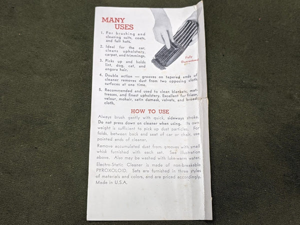 Period US Static Lint and Dirt Brush