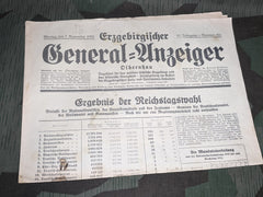Reichstagswahl 1932 Election Results Erzgebirgischer Newspaper