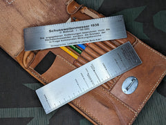 WWII Reproduction German Map Case Ruler Schussweitenmesser 1938