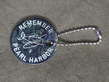 Repro Dark Green Bakelite Remember Pearl Harbor Keychain