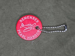 Repro Red Bakelite Remember Pearl Harbor Keychain