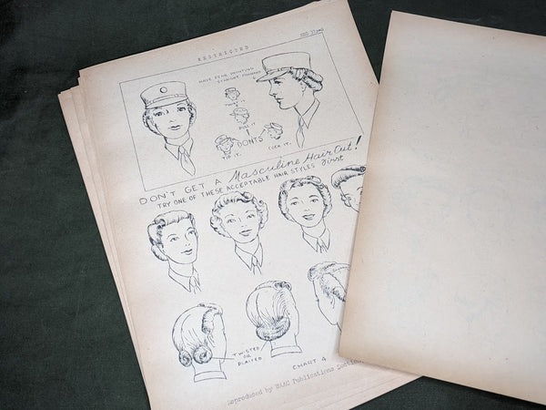 Repro WWII WAC Hair Style Guide Women's Army Corps Uniform Regs