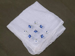 Vintage Blue Flower Hankie