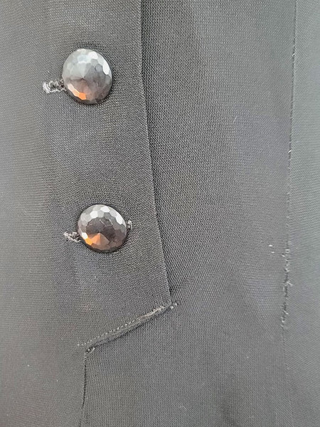 Black Dress with Flower Embroidery Buttons in Back <br> (B-36" W-28" H-39")