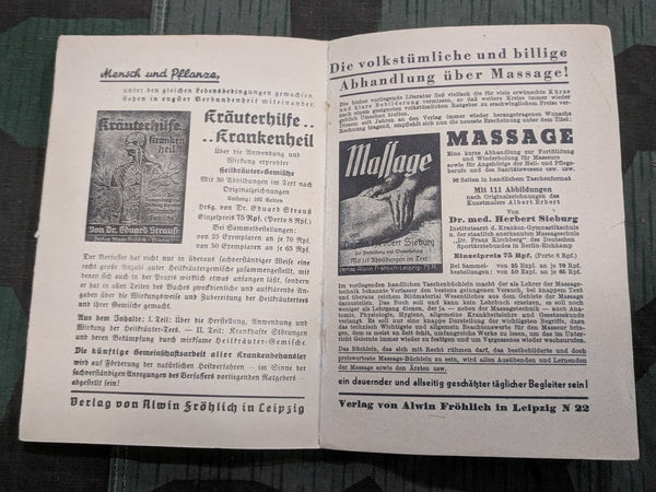 Wie Pflege Ich Kranke? First Aid Book 1944 Werkluftschutz Sanitätstrupp