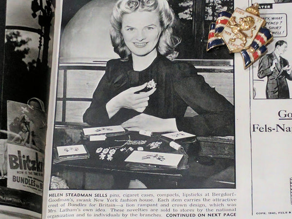 Bundles for Britain (British War Relief Society) Pin