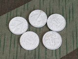 Set of 5 WWII French Franc Coins