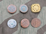 Set of 6 WWII German Tinnies (Shield Designs)